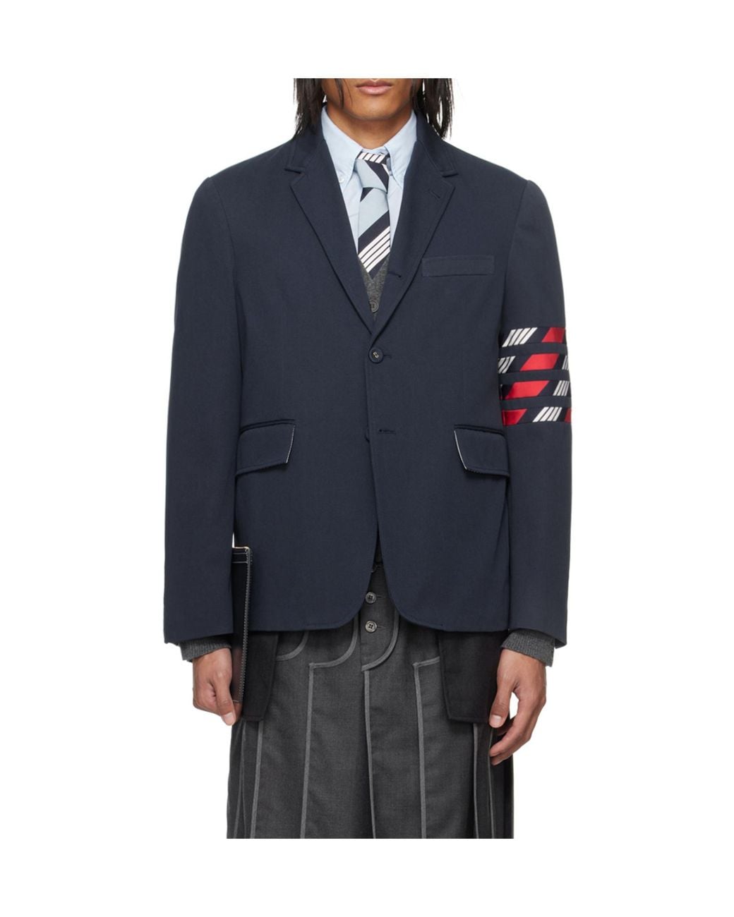 Thom Browne Blue Bar Single-Breasted Blazer for men