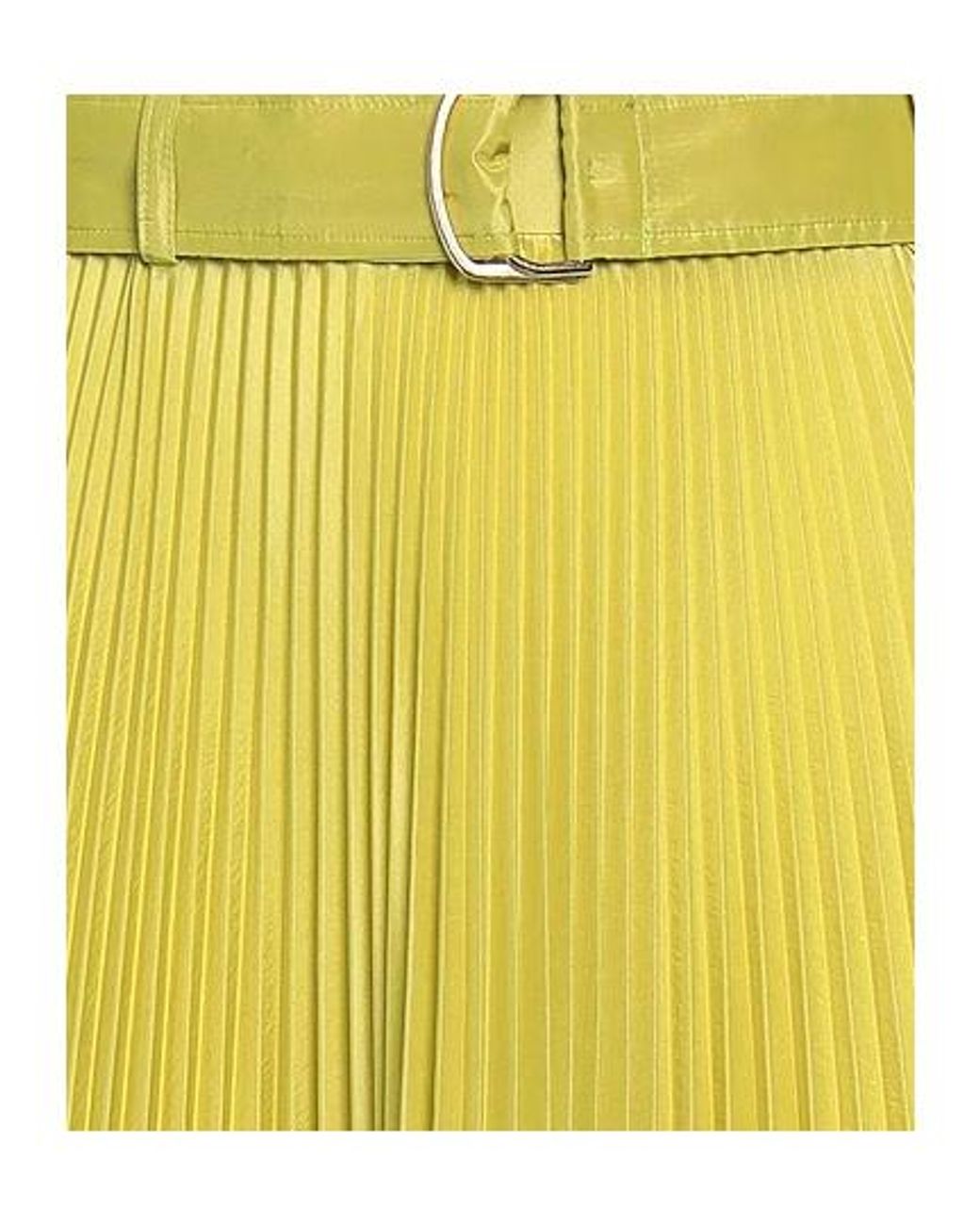 Max Mara Yellow Solid-Color Pleated Skirt