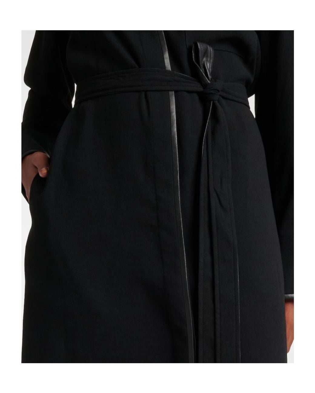 Vince Black Belted Midi Dress