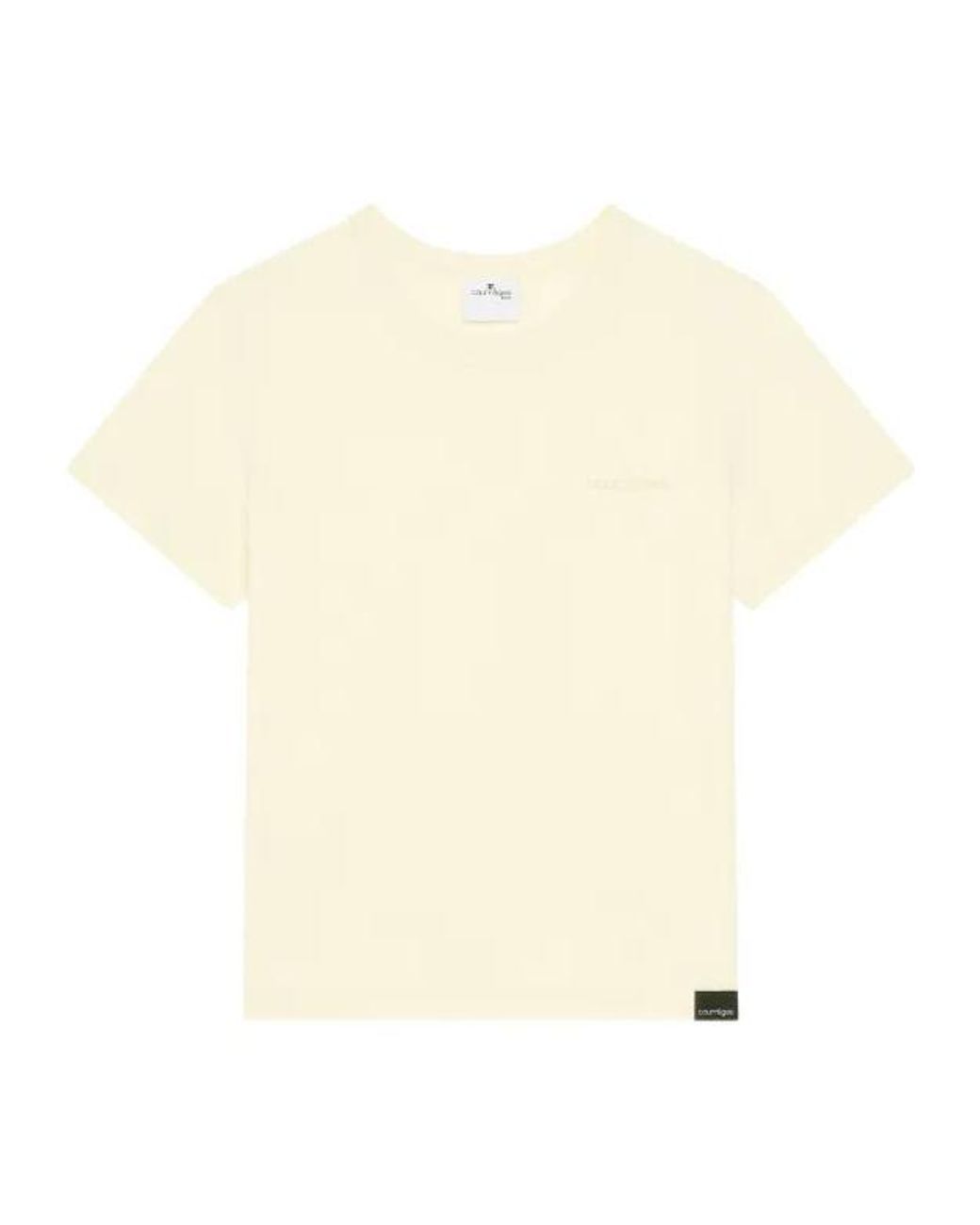 Courreges White Courrèges Logo Patch Crewneck T-Shirt