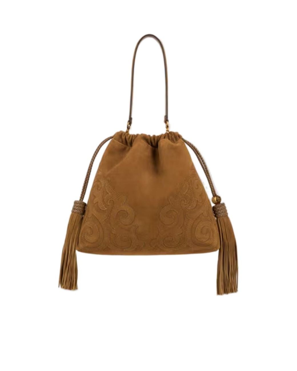 Etro Brown Kalispera Tasselled Shoulder Bag
