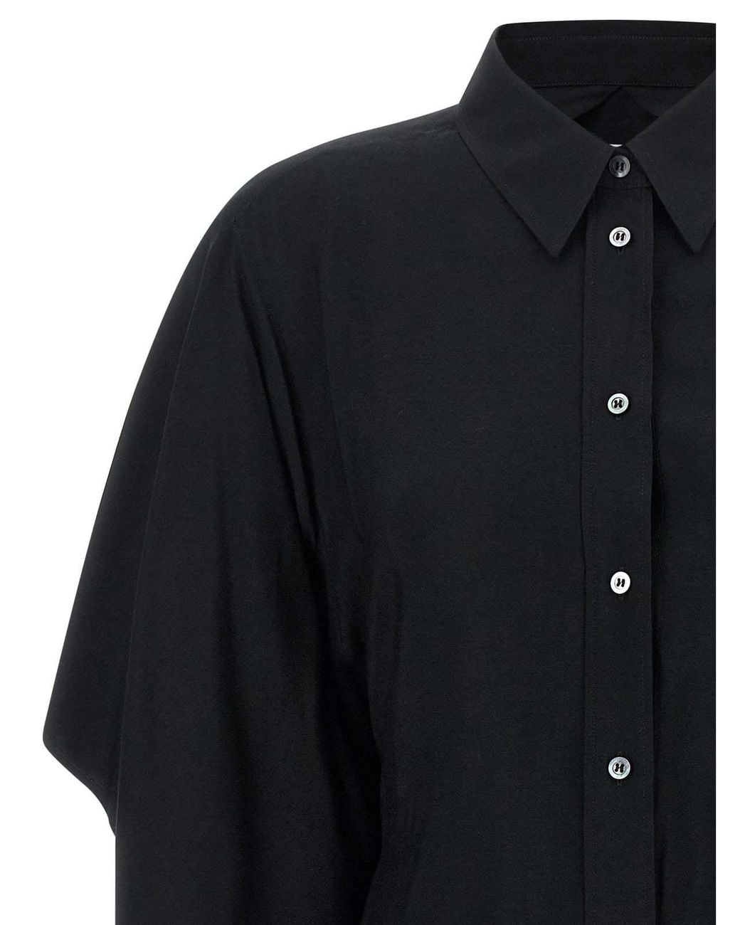Maison Margiela Blue Draped Cape Shirt Top