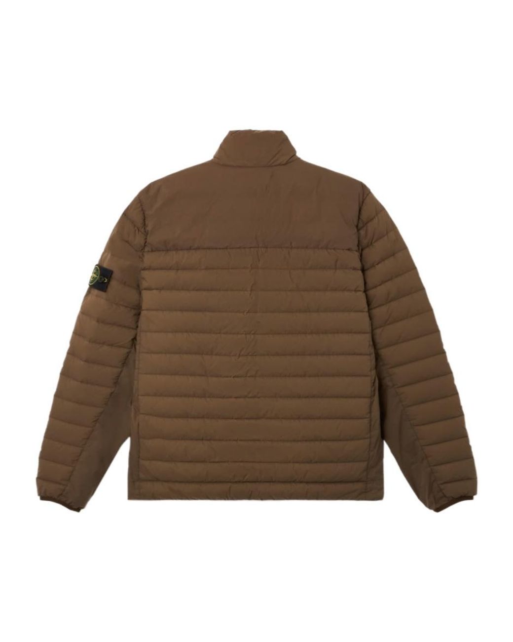 Stone Island Brown Zip-Up Down Jacket for men