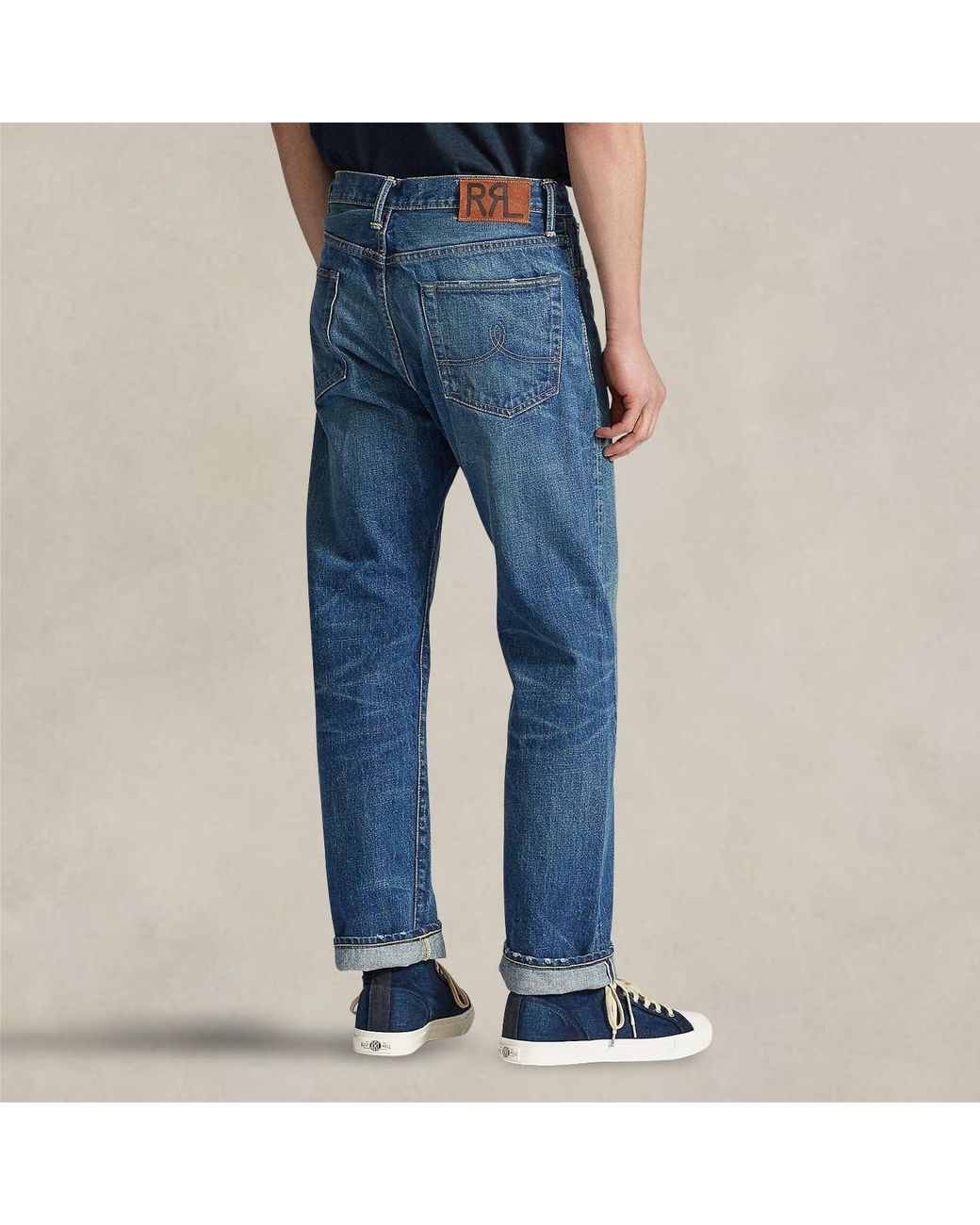 RRL Blue Ralph Lauren Mid-Rise Denim Jeans for men