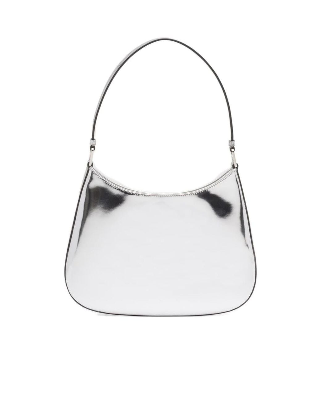 Prada White Cleo Brushed Leather Shoulder Bag
