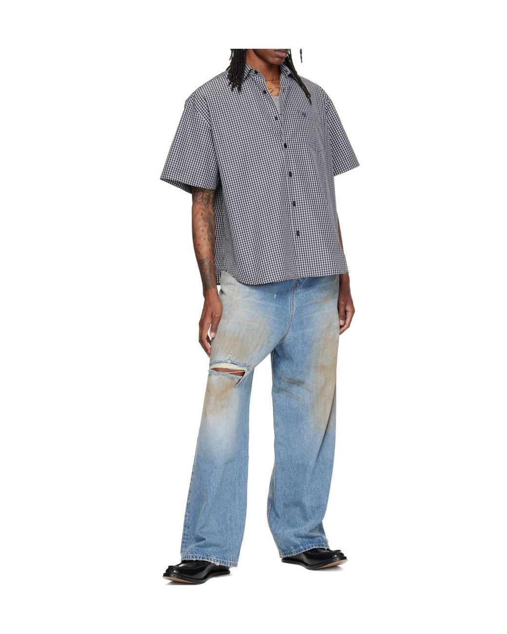 Vetements Gray Plaid Shirt for men