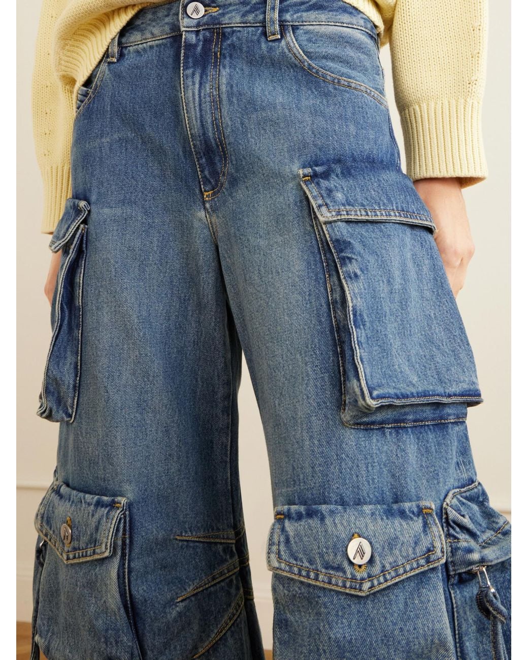 The Attico Blue High-Waist Loose Denim Jeans