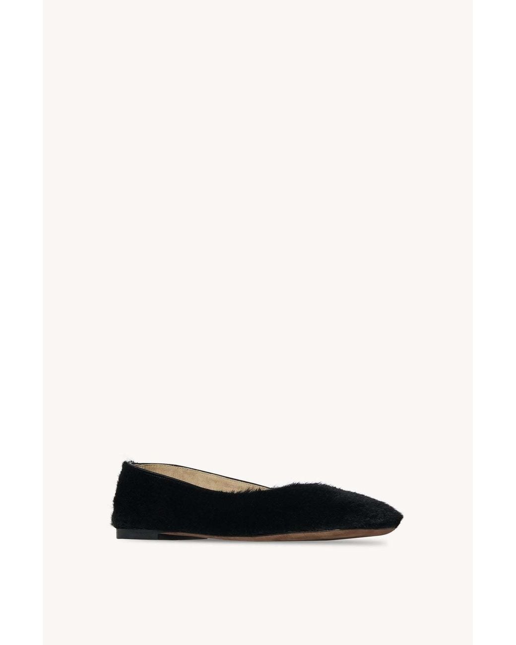 The Row Black Square Block Heeled Ballet Flats