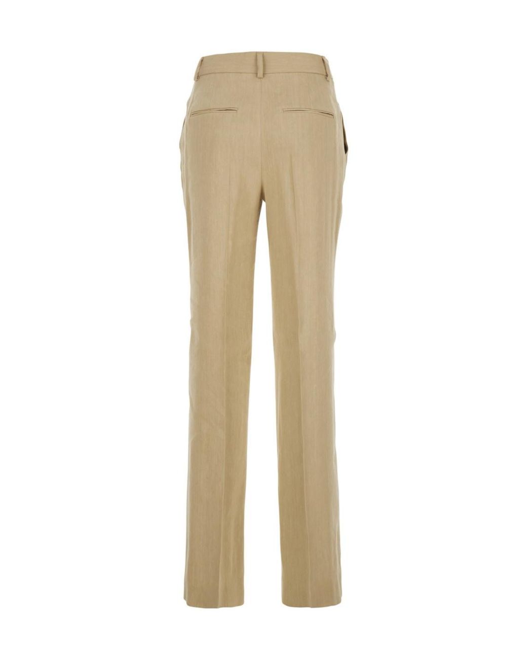 Alberta Ferretti Natural High-Waist Tailored Trousers