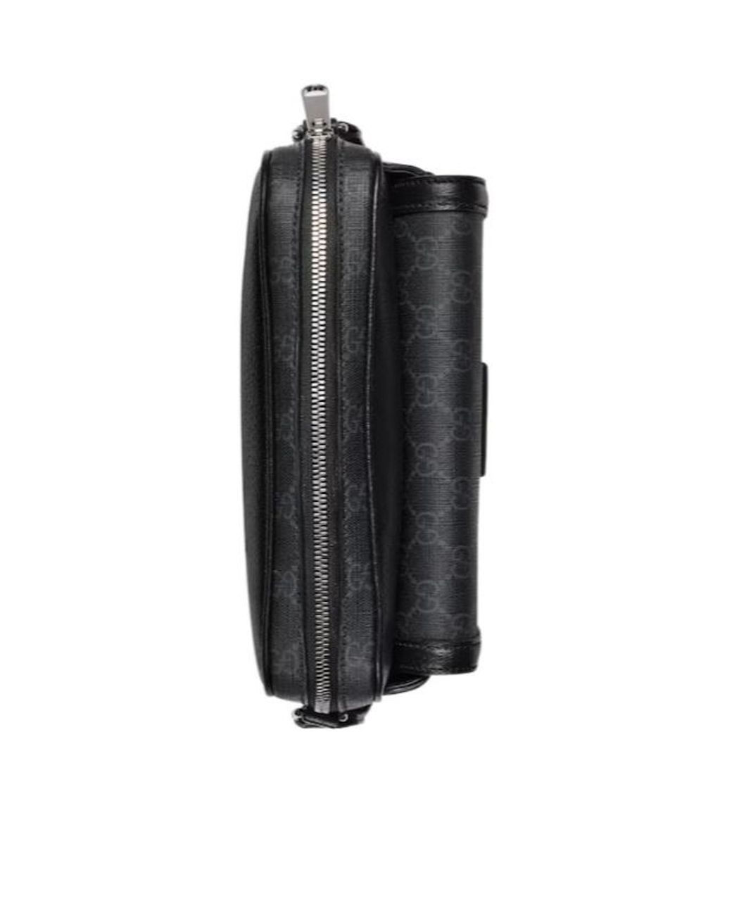 Gucci Black Gg Supreme Small Crossbody Bag, Gg Canvas for men