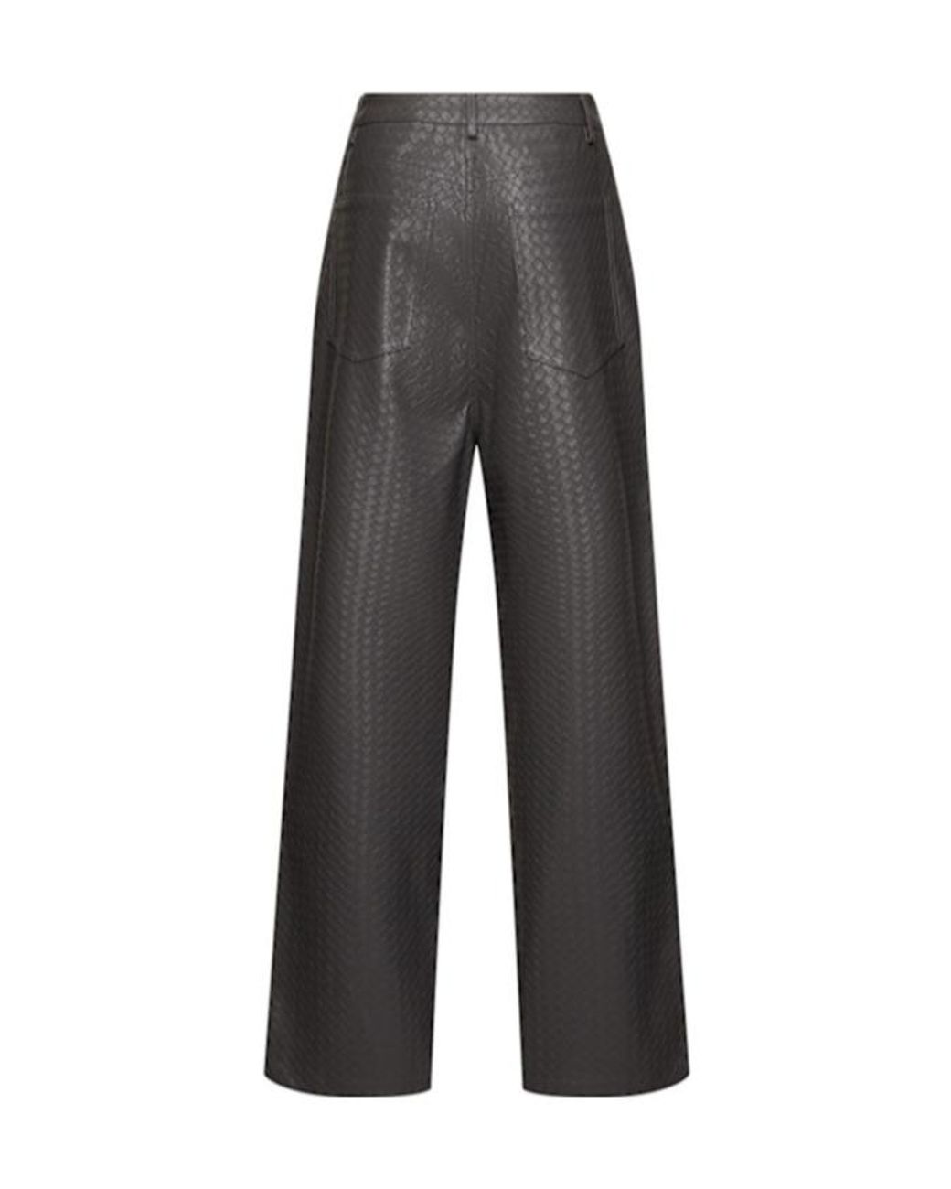 ROTATE BIRGER CHRISTENSEN Gray Weaved Printed Casual Pants