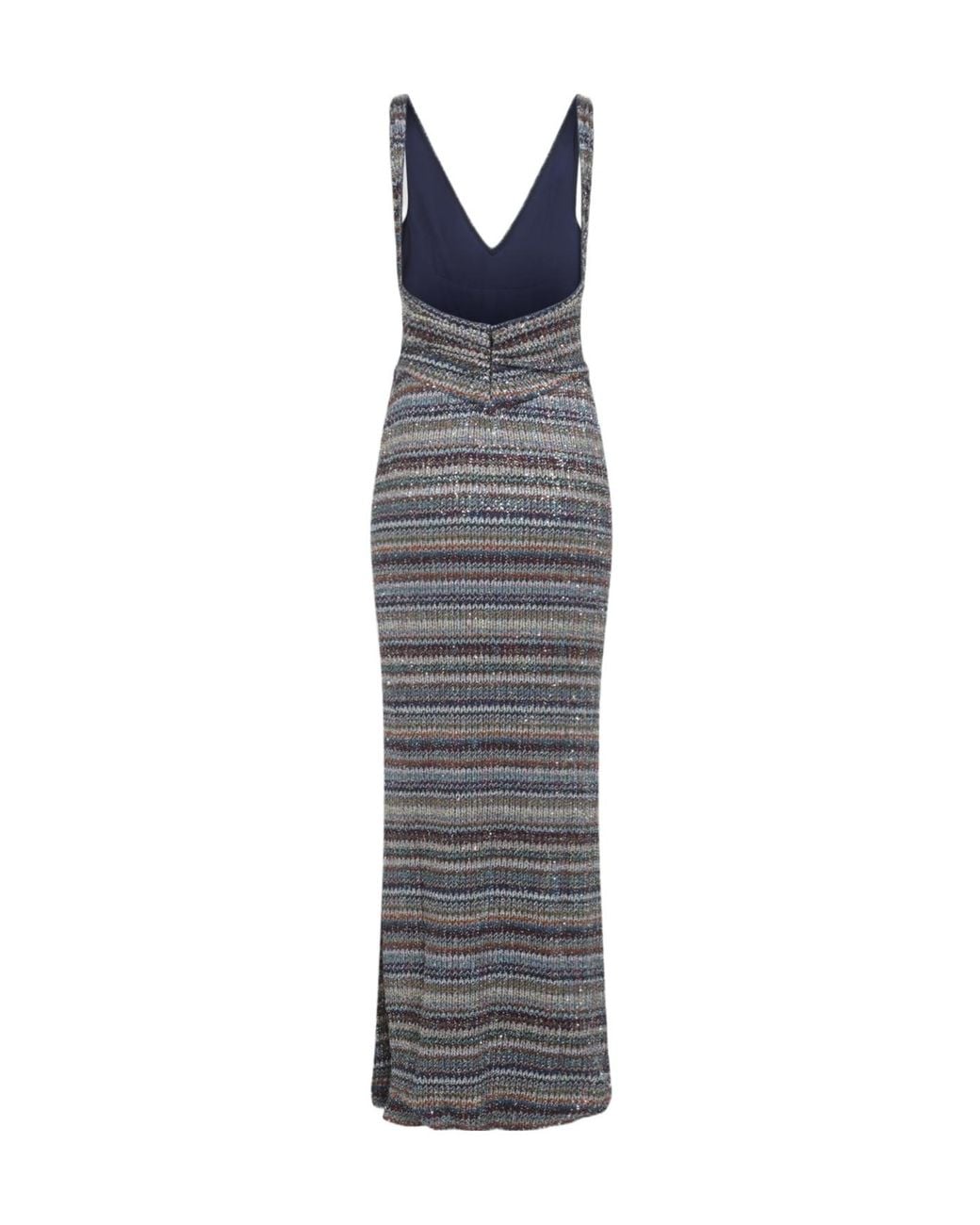 Missoni Gray Sequin-Embellished Striped Dress
