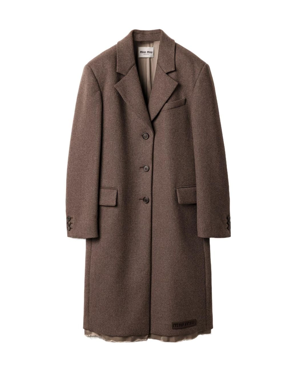 Miu Miu Brown Single-Breasted Cloth Coat