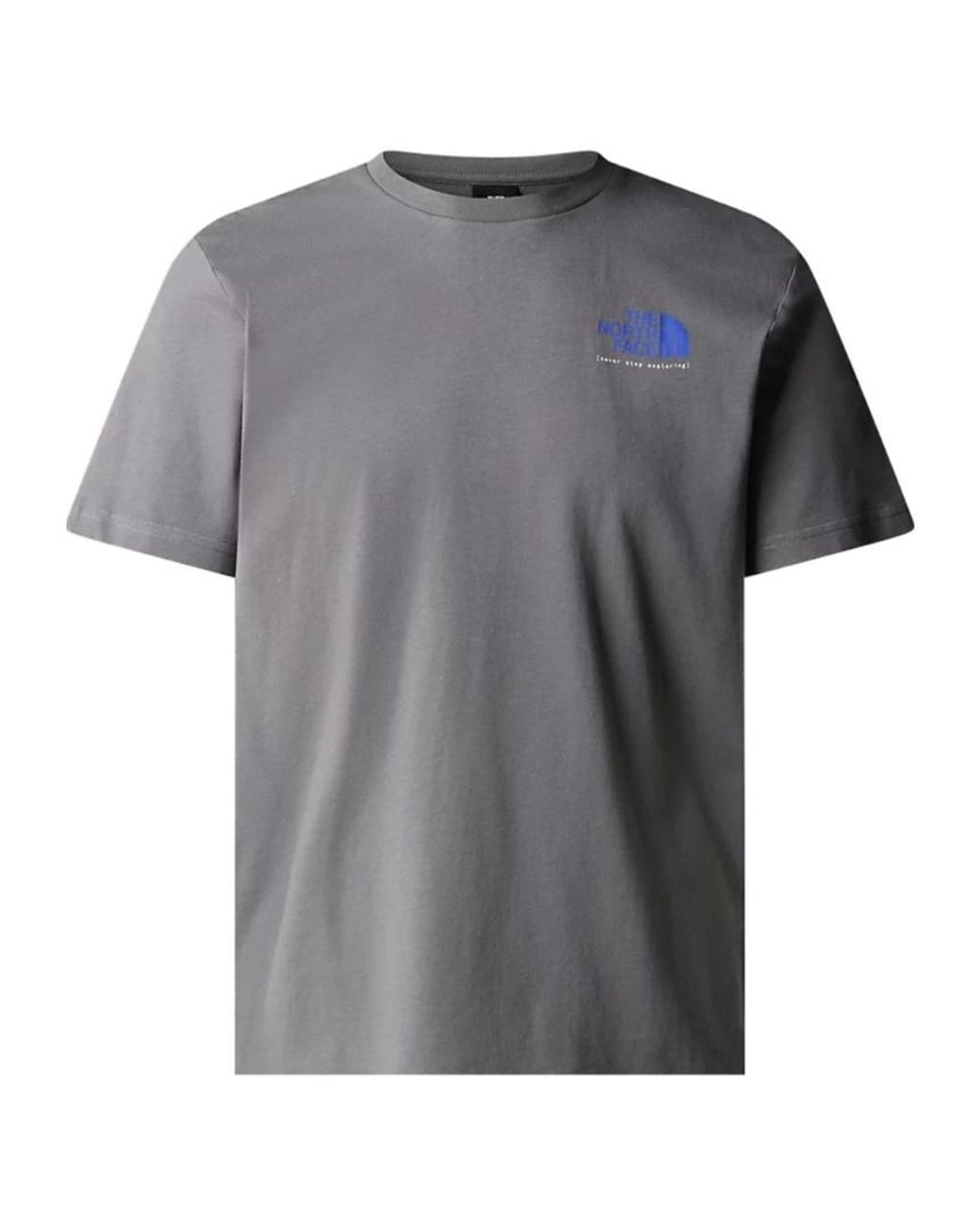 The North Face Gray Item O-Neck Short-Sleeved T-Shirt for men