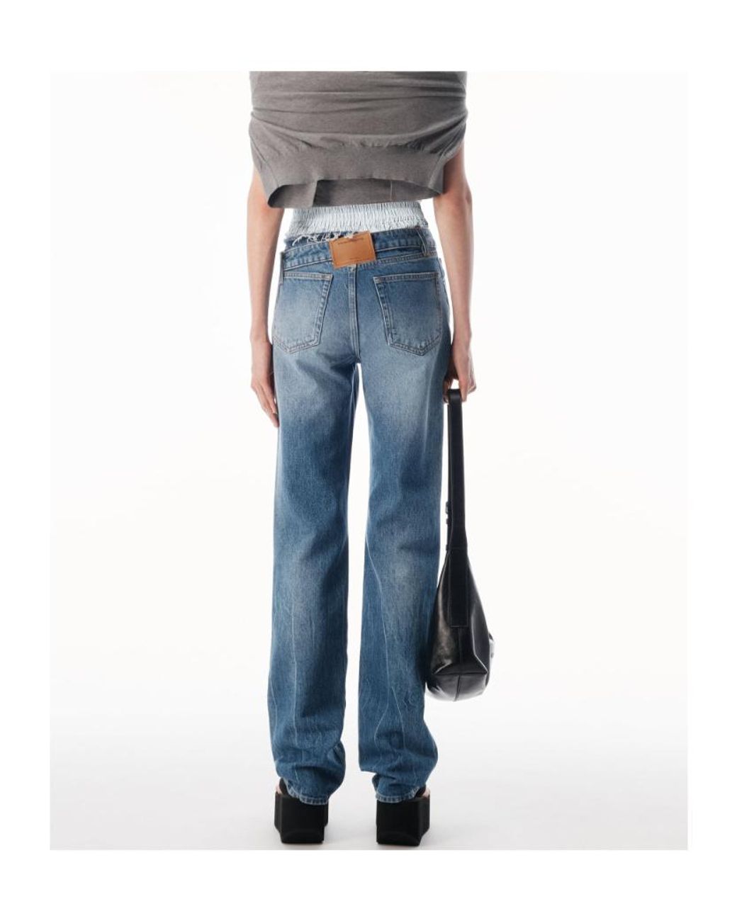 Alexander Wang Blue Boxer Drop Waistband Slim Jeans