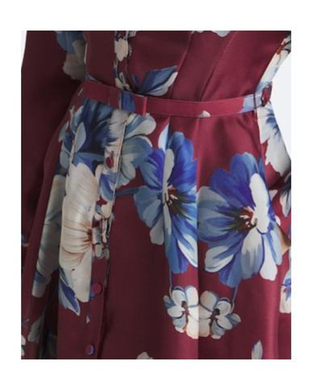 Leo Purple Josephine Belted Floral Silk Gown