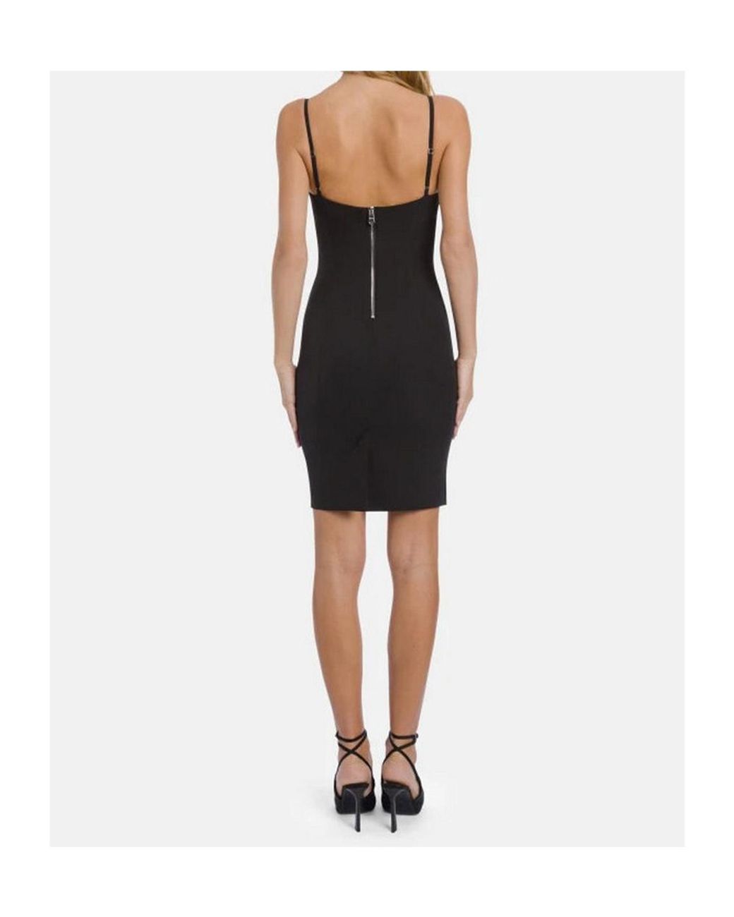 Dondup Black Sweetheart-Neck Zip-Back Mini Dress