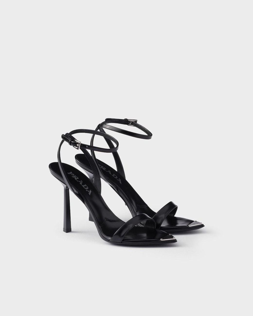 Prada White Brushed Leather Sandals