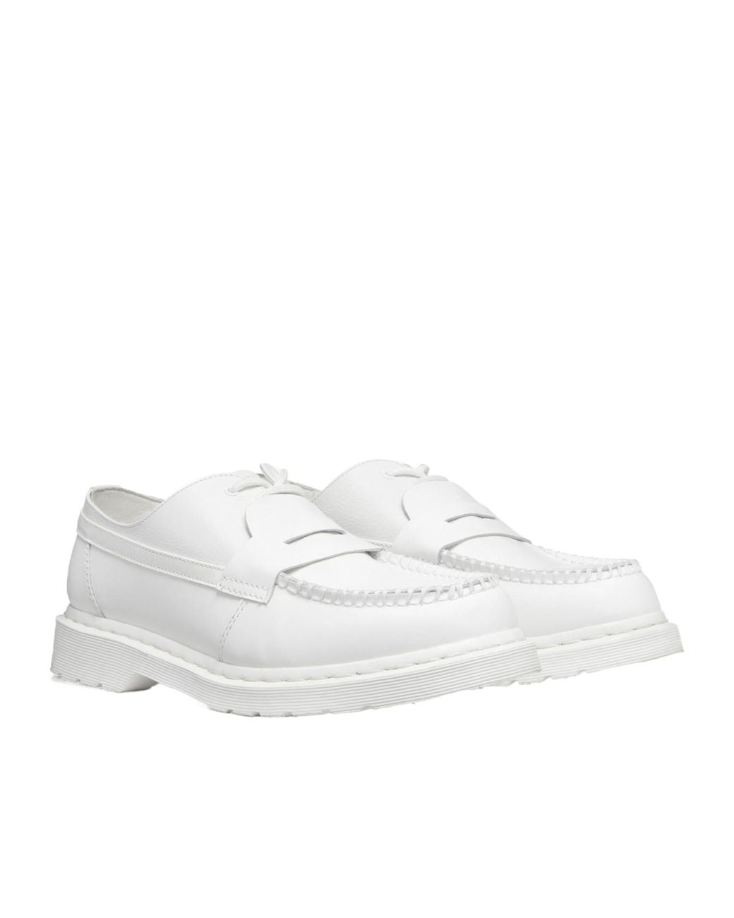 MM6 by Maison Margiela White X Dr Martens Leather Loafers