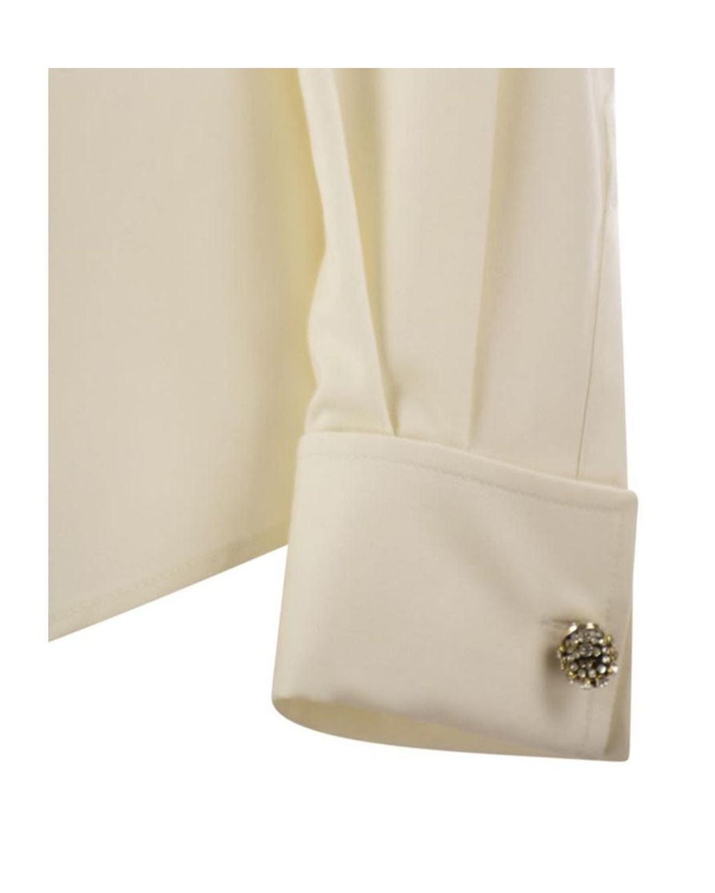 Fabiana Filippi White Long-Sleeved Shirt With Jeweled Details