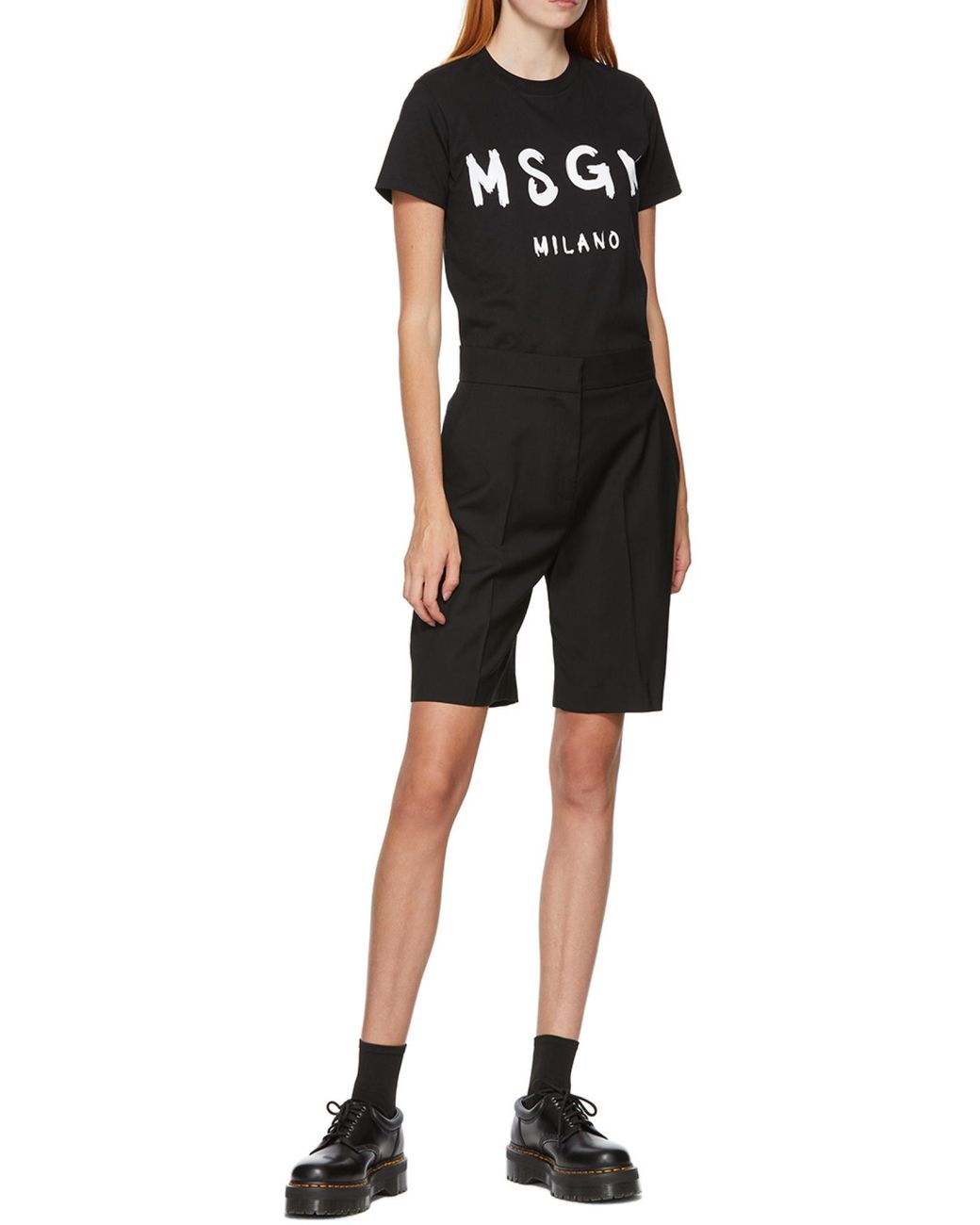 MSGM Black Logo Print T-Shirt
