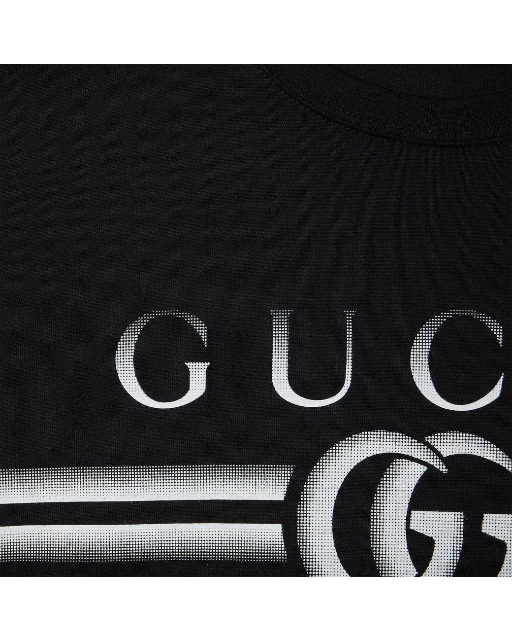 Gucci Black Logo Printed Jersey T-Shirt for men
