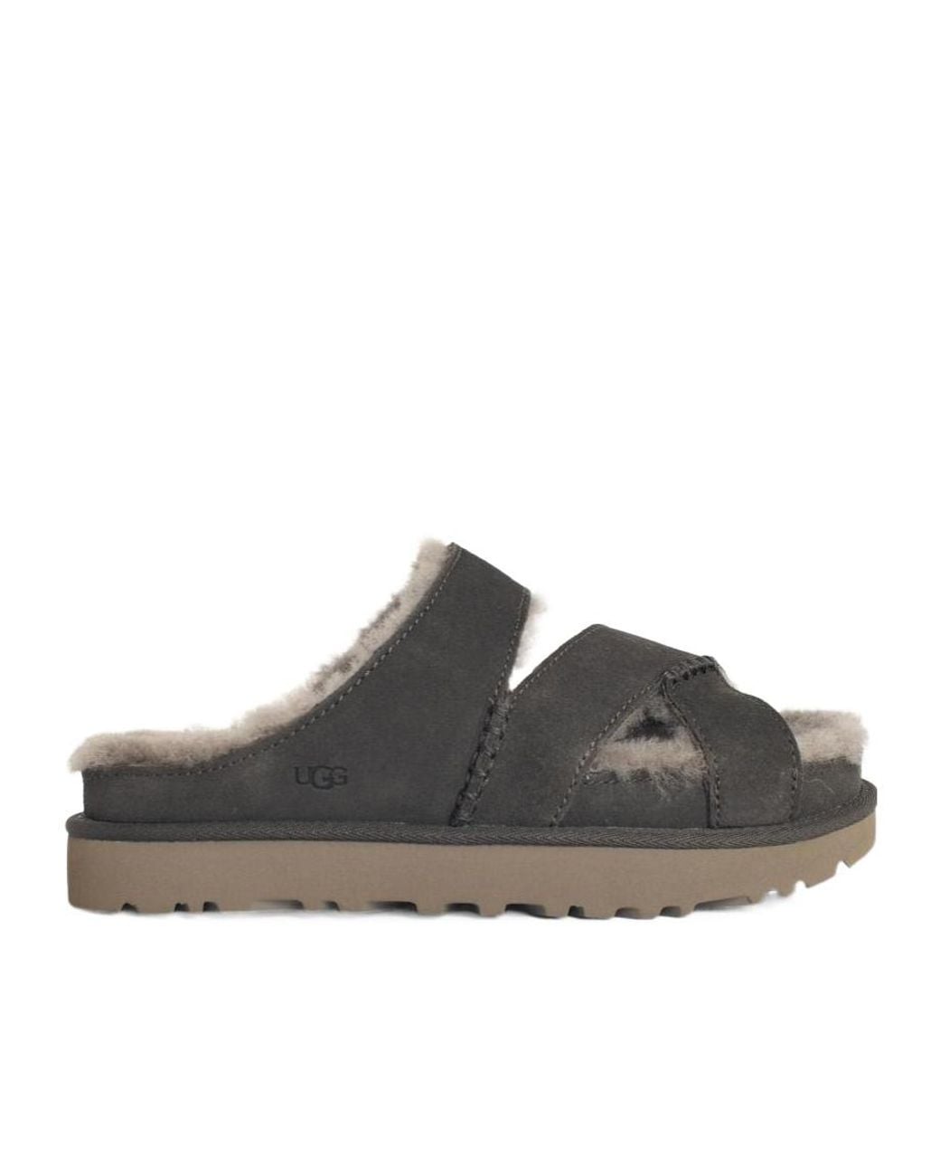 Ugg Brown Greenport Cross Strap Slides