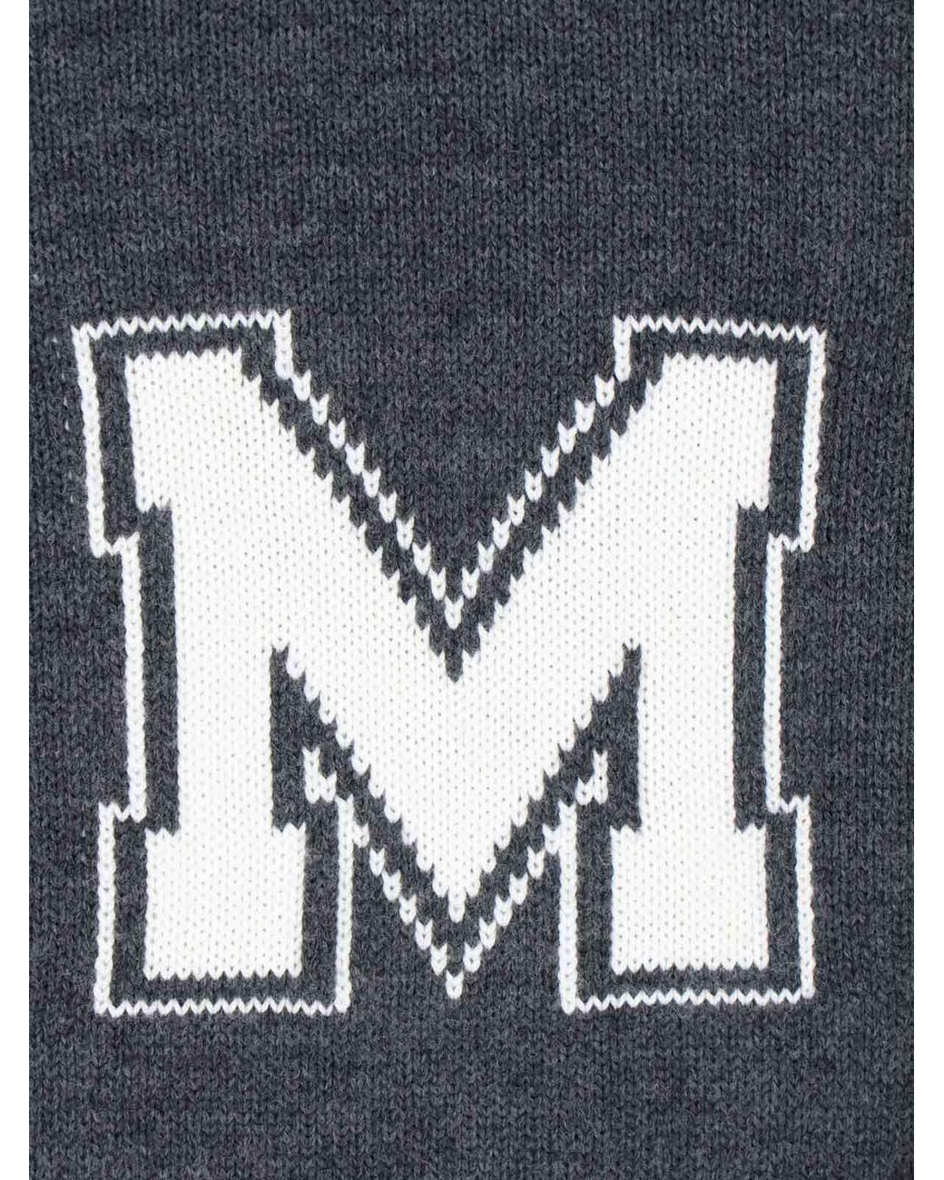 MM6 by Maison Margiela Gray Varsity Knitted Sweater for men