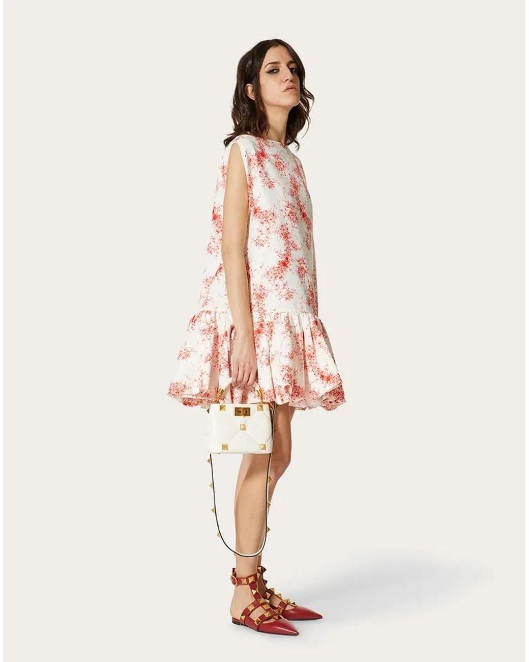 Valentino Red Printed Sleeveless Dress