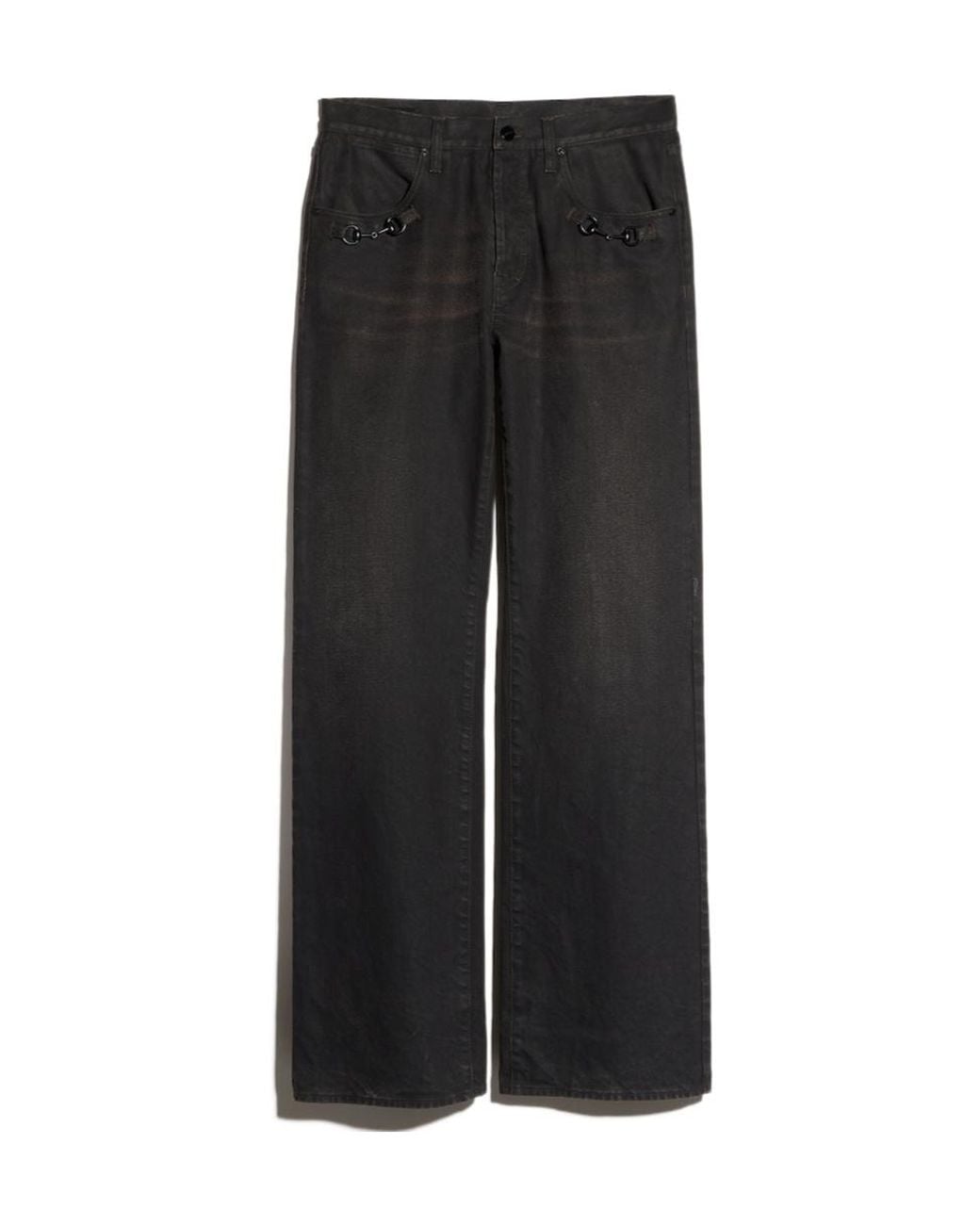 Gucci Black Horsebit Wide-Leg Jeans for men