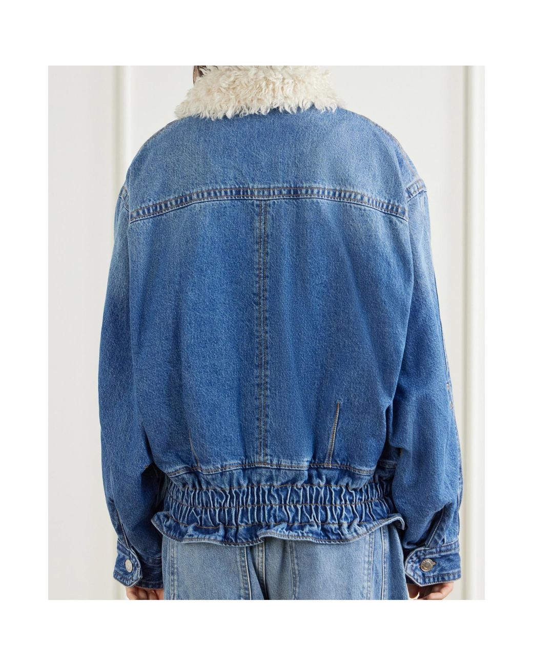 Isabel Marant Blue Valineo Shearling Denim Jacket