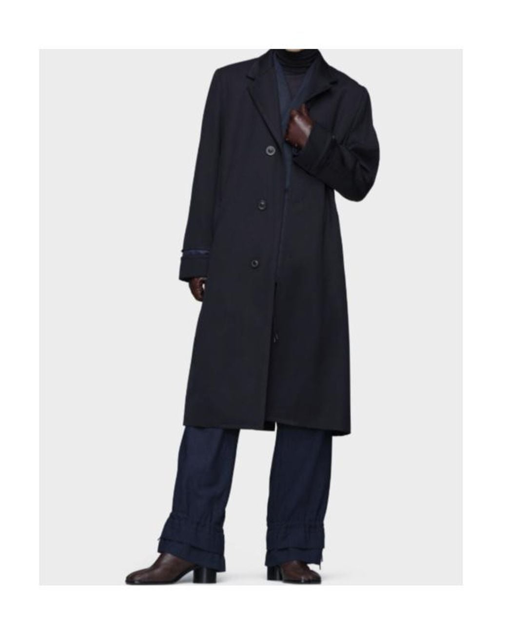 Maison Margiela Blue Single-Breasted Coat for men