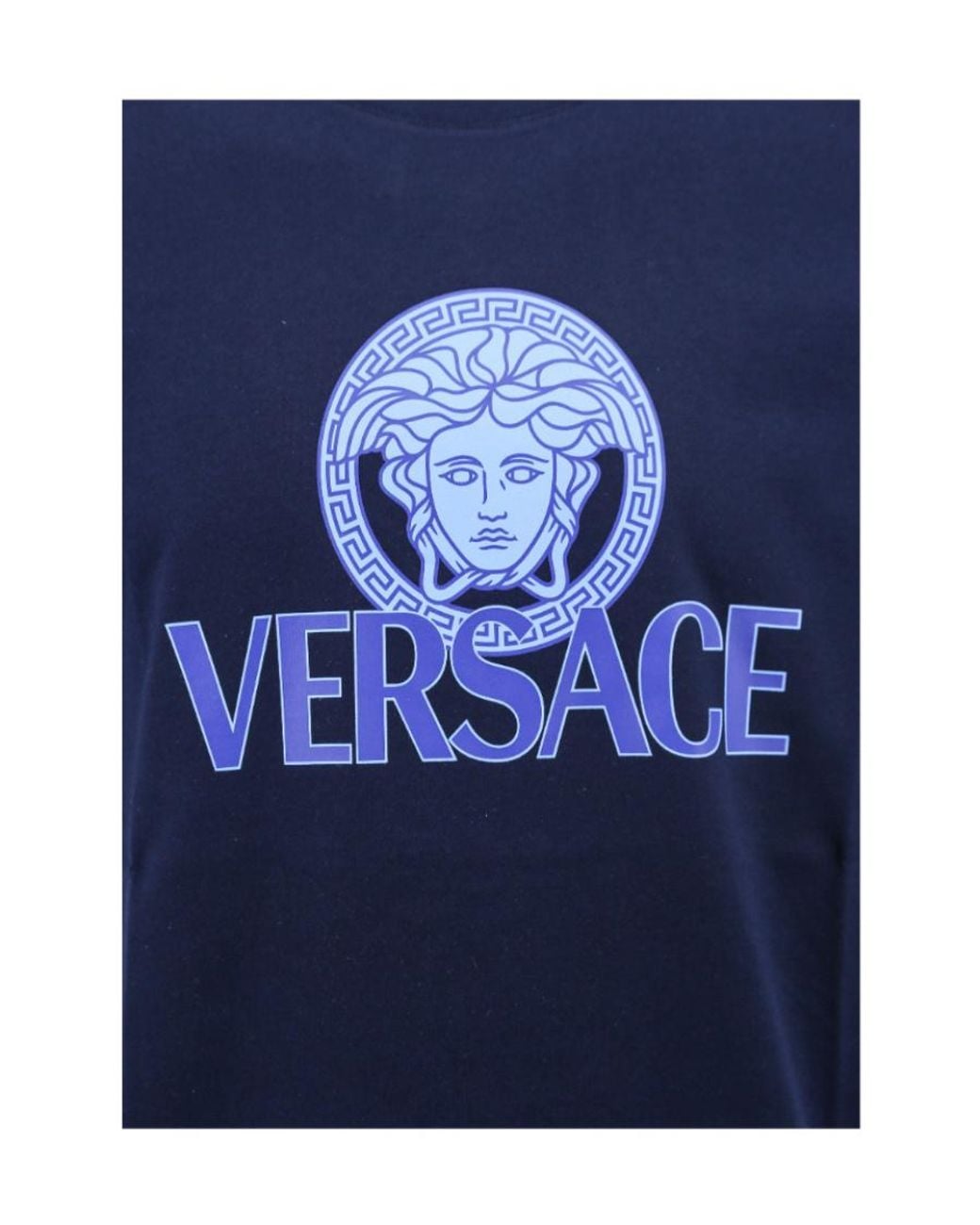 Versace Blue Medusa Head-Printed Crewneck T-Shirt for men
