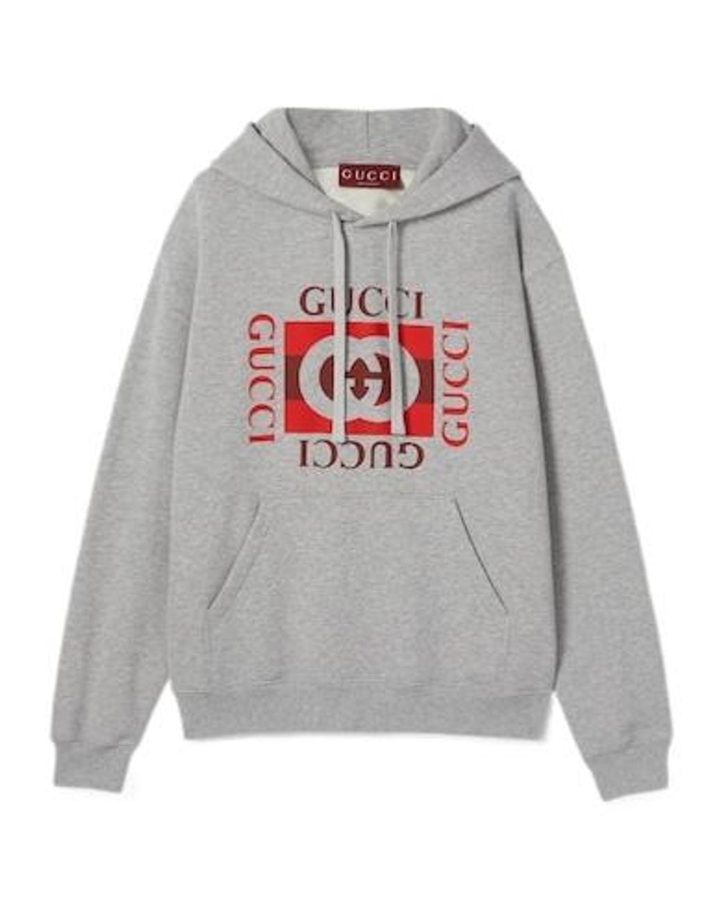 Gucci Gray Printed Cotton Jersey Sweatshirt for men