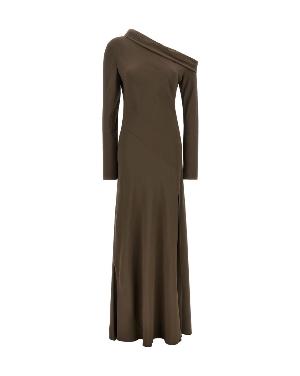 Alberta Ferretti Green One-Shoulder Long Dress