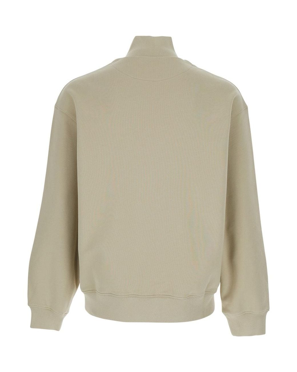 Maison Kitsuné Natural Maison Kitsuné Fox Head Half-Zip Sweatshirt for men