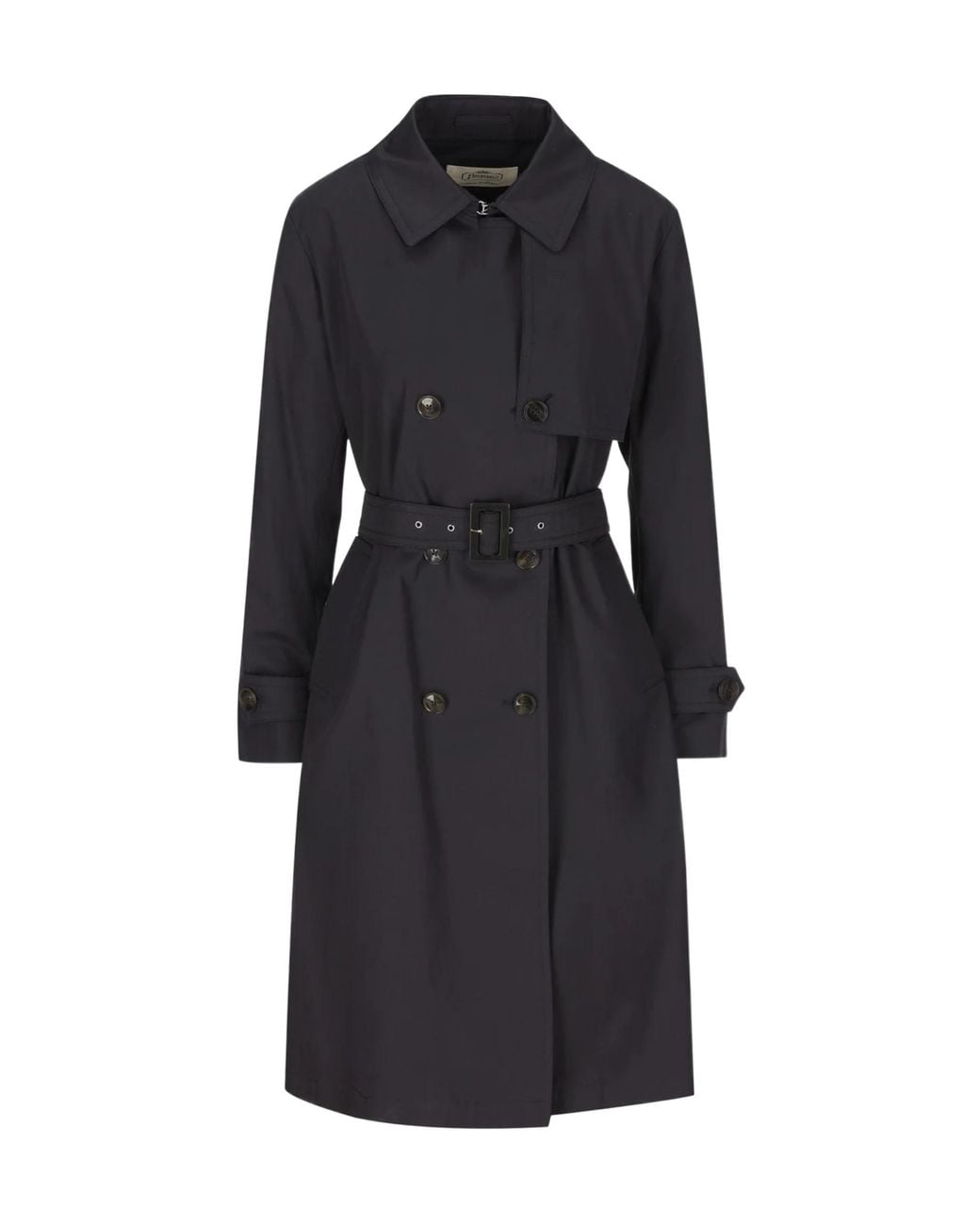 Herno Black Belted Trench Coat