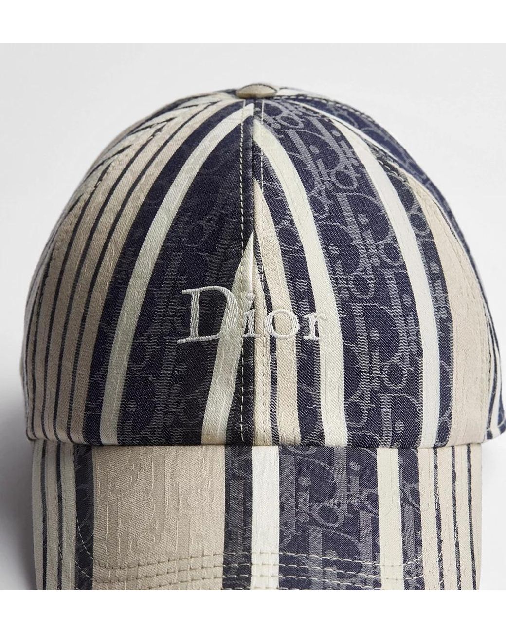 Dior Blue Iviera Oblique Sun Stripes Cap for men