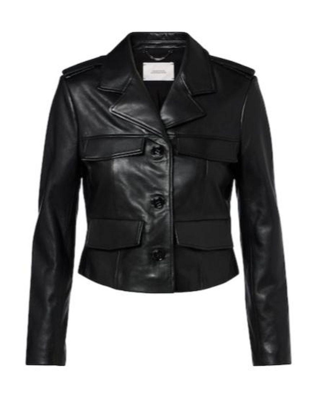 Dorothee Schumacher Black Cropped Leather Jacket