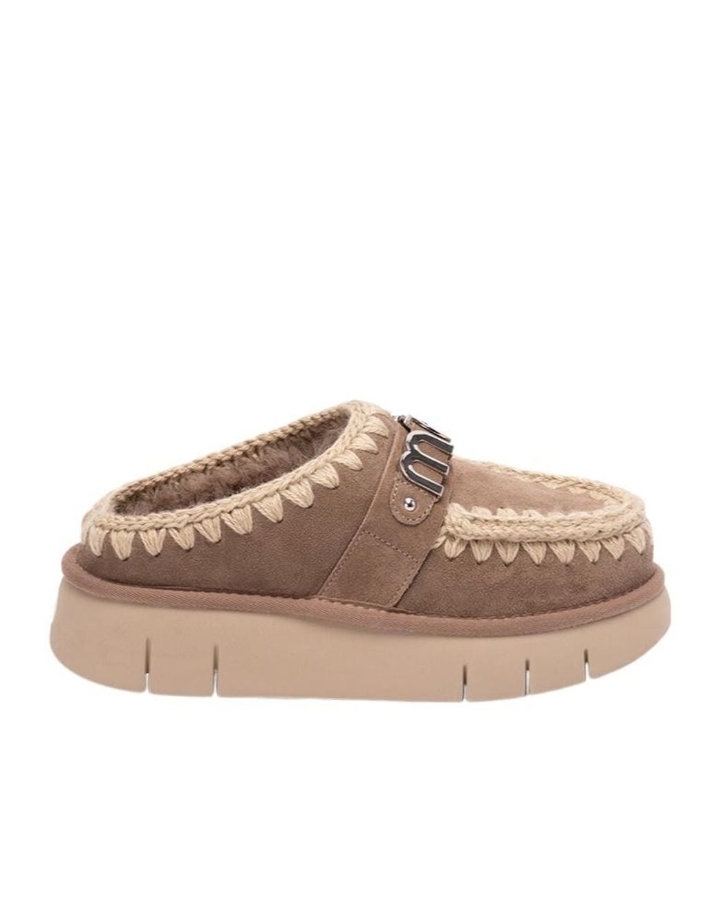 Mou Brown Bounce Logo Lettering Clogs