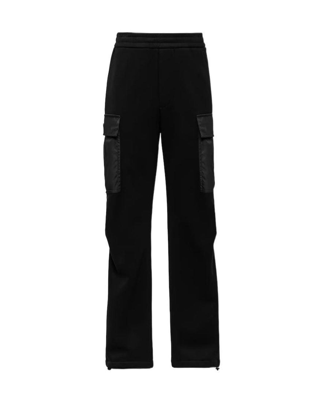Prada Black Triangle-Logo Cargo Joggers for men