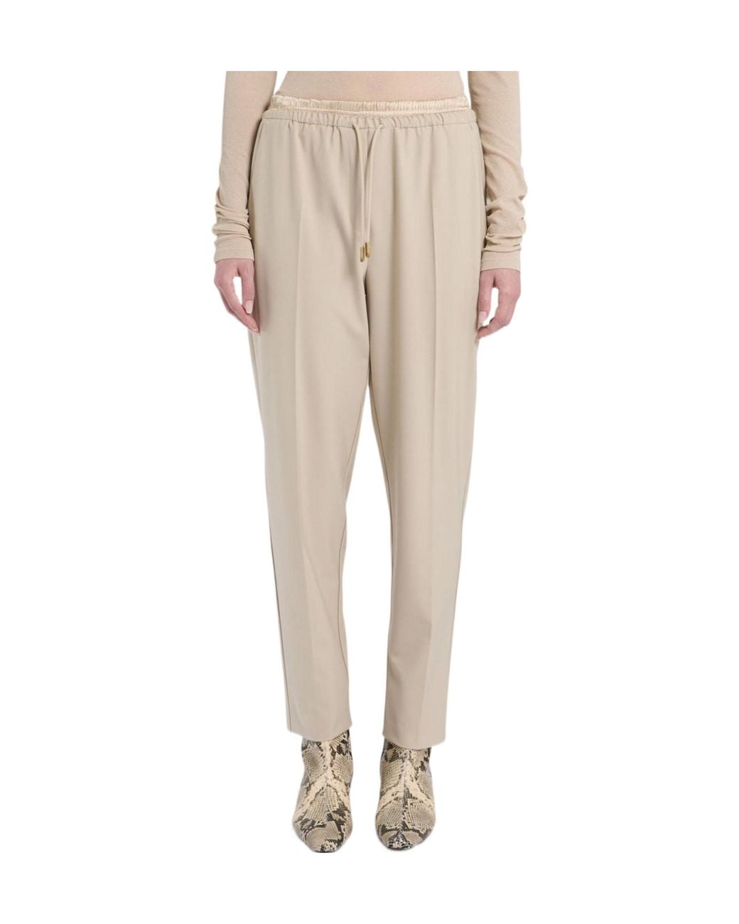 Marella Natural Drawstring Athletic Pants