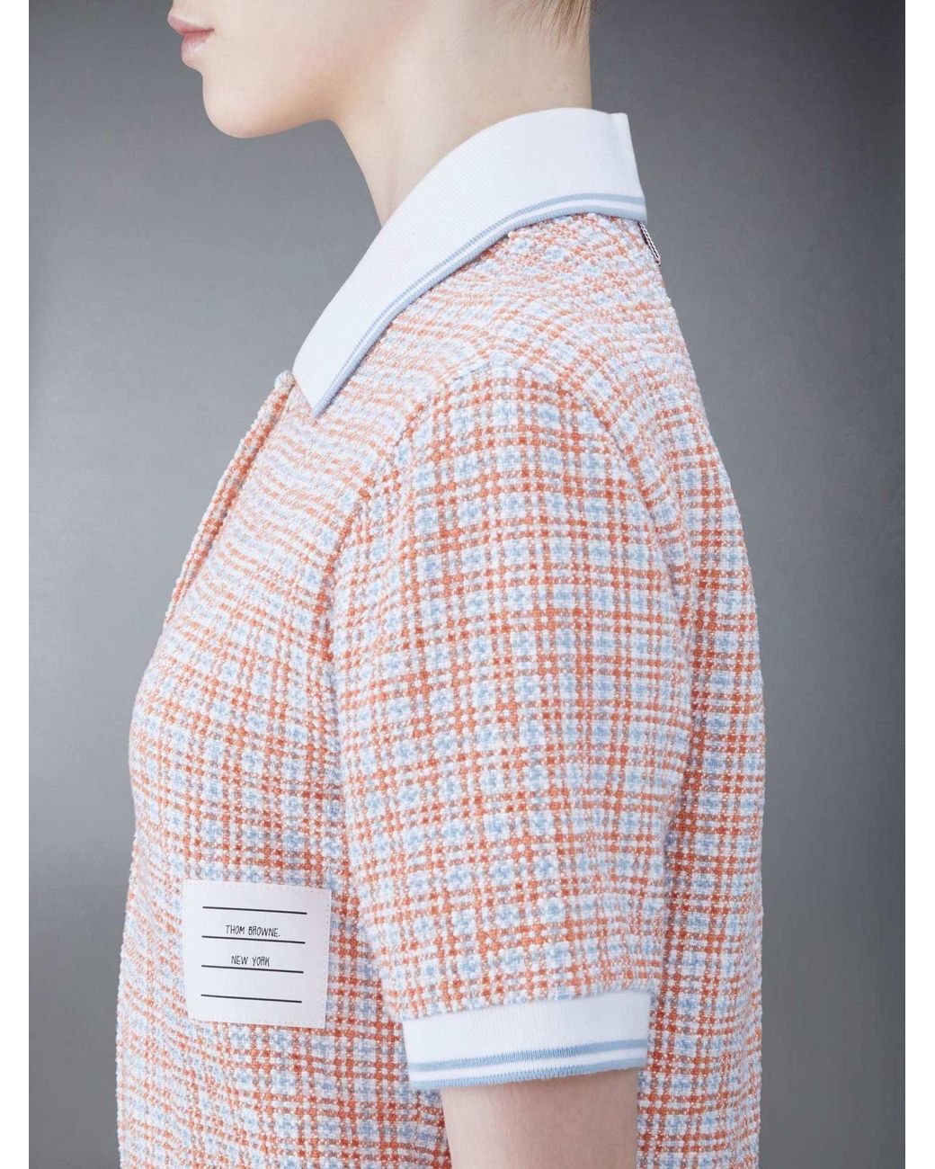 Thom Browne Purple Short-Sleeve Tweed Polo Shirt