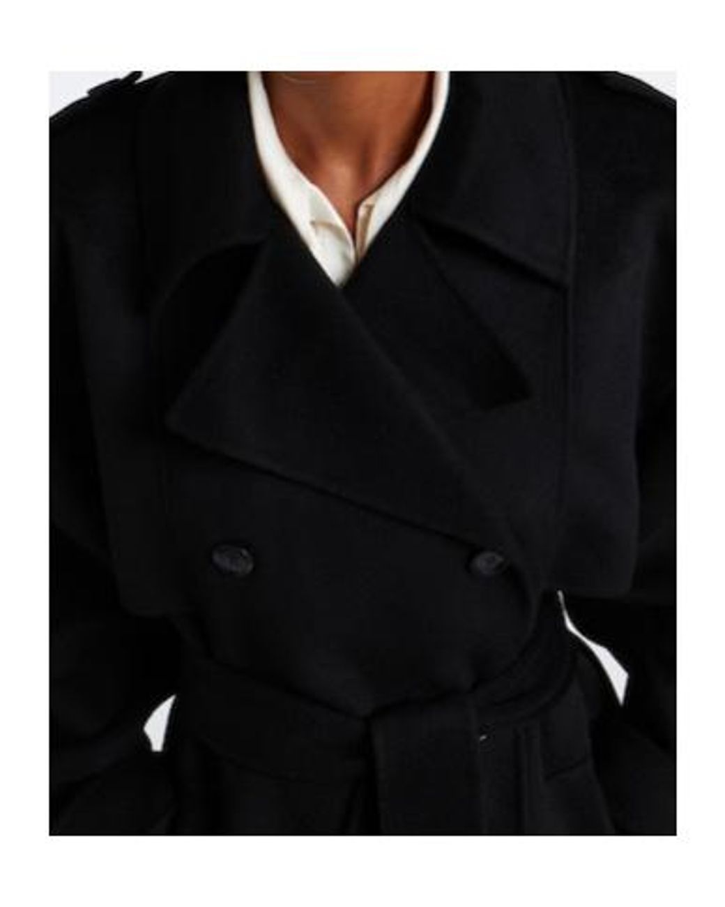Frankie Shop Black Nikola Padded Wool And Cashmere Trench Coat