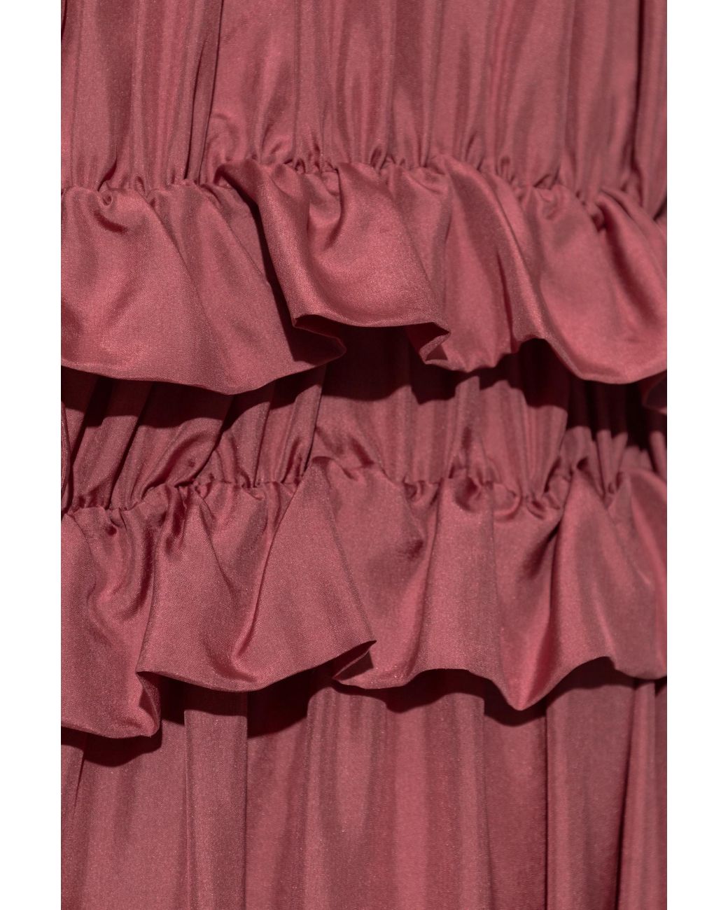 Chloé Red Silk Dress With Ruffles