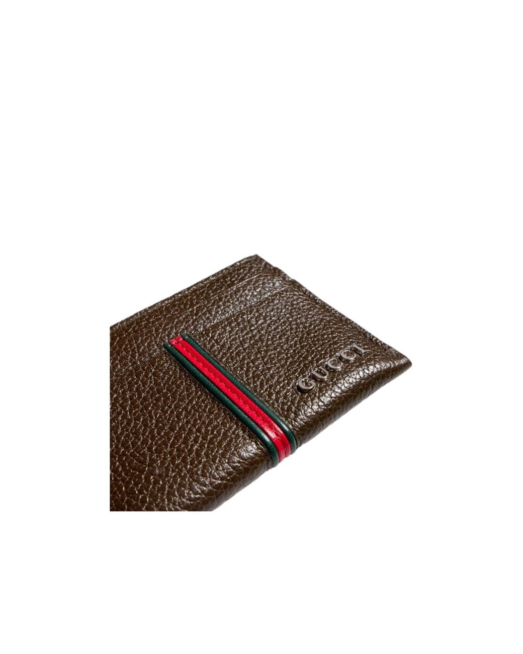 Gucci Brown Card Case With Web for men