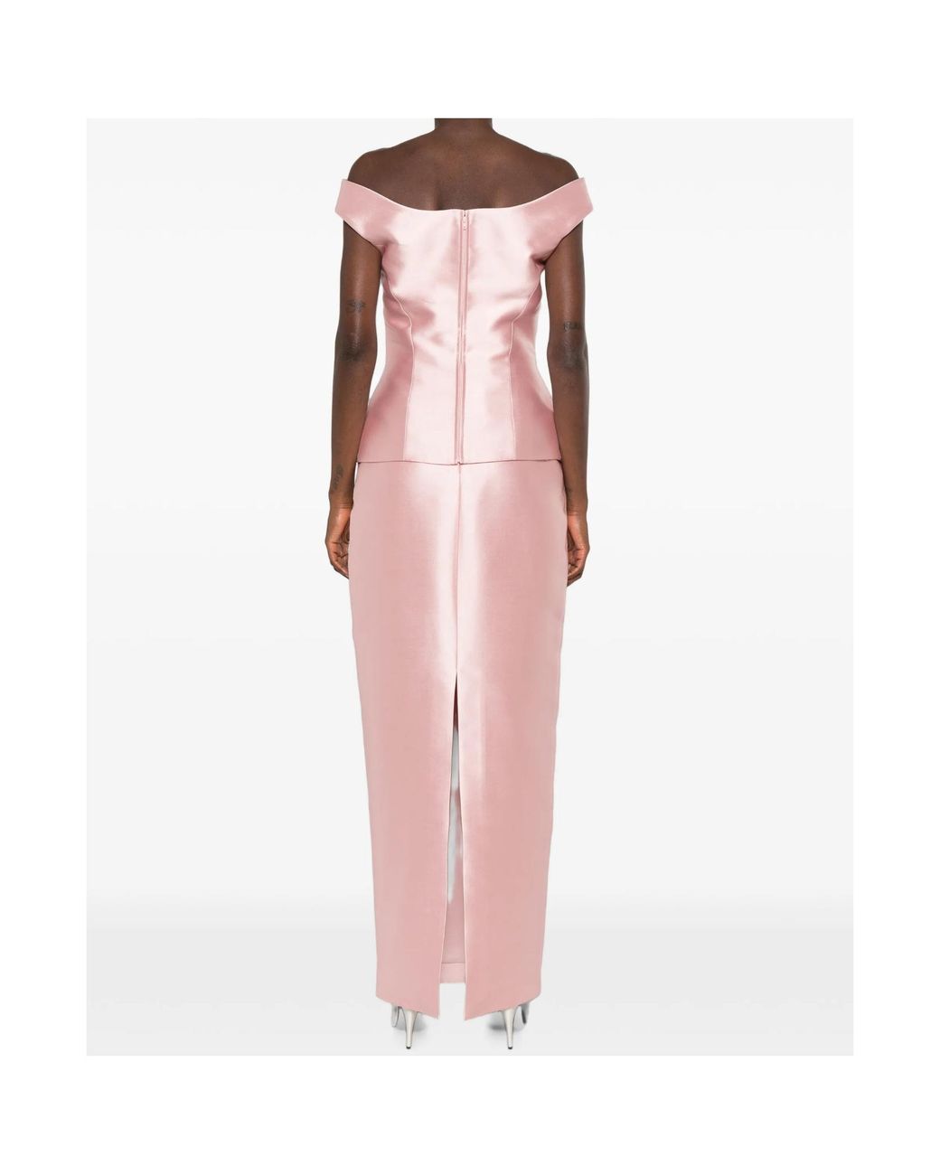 Solace London Pink Off-The-Shoulder Dress