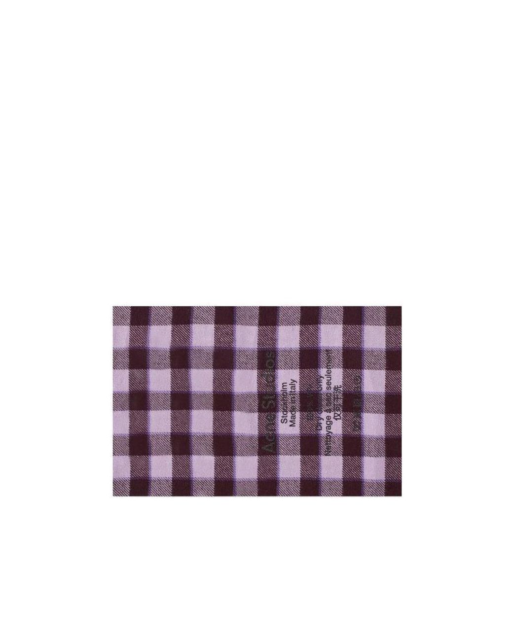 Acne Purple Check-Print Wool Scarf for men