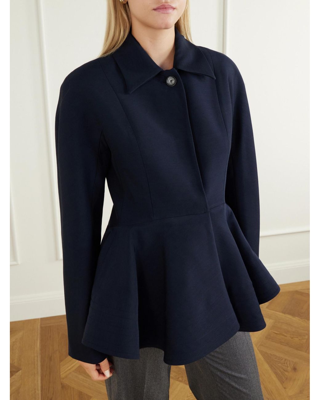 Stella McCartney Blue Crepe Peplum Jacket