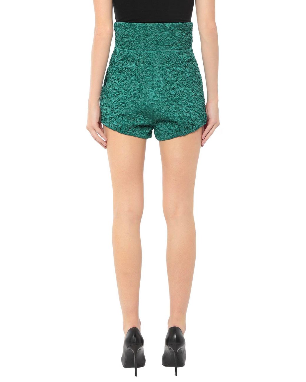 Saint Laurent Green High-Waisted Shorts